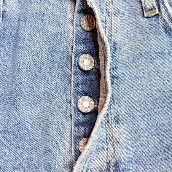 AGOLDE Nico High Rise Straight Leg Jeans‎ Light Wash Distressed Raw Hem Size 25 - Picture 9 of 16